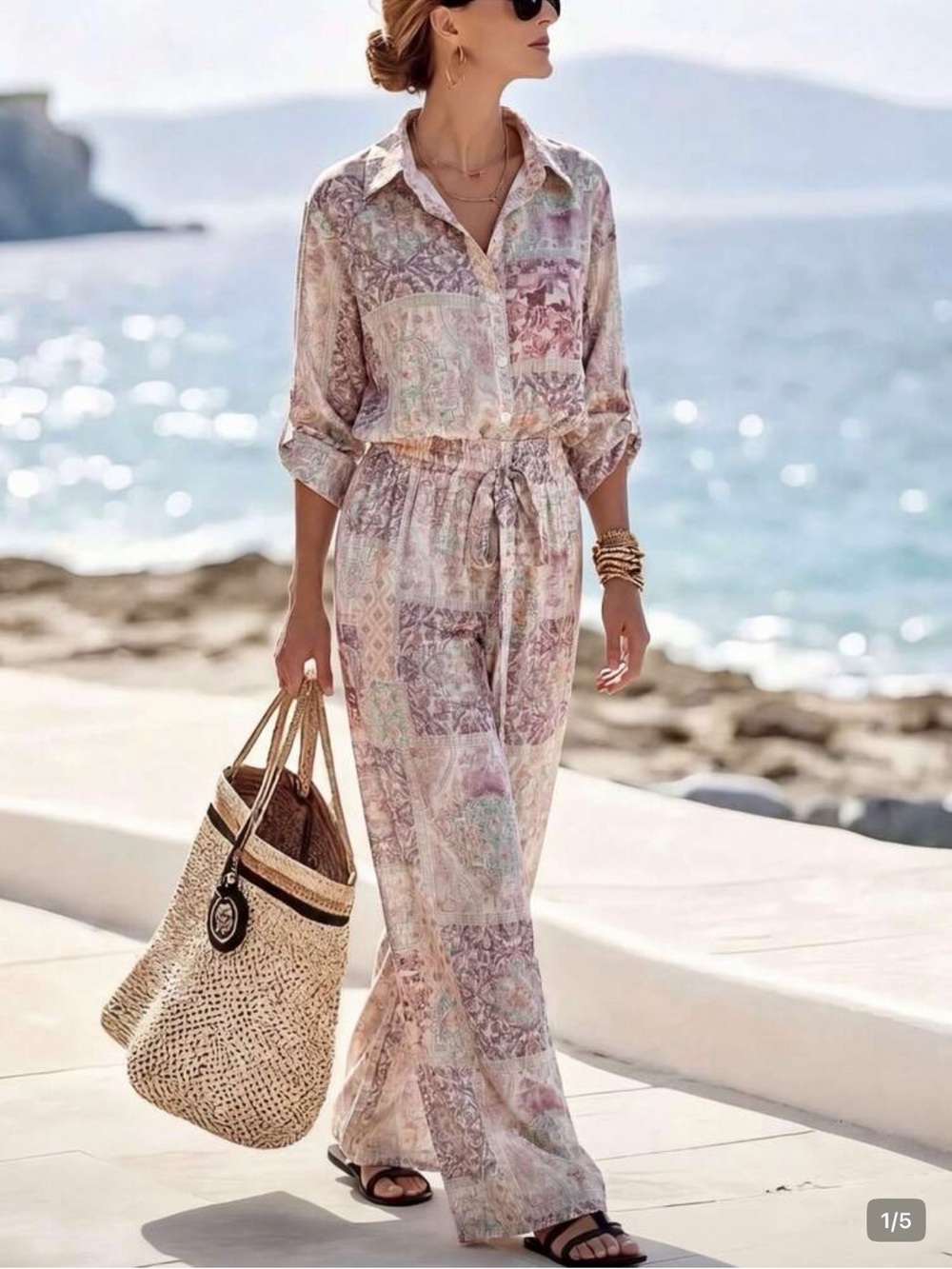 Women's Pastel Patchwork Print Jumpsuit - Soft Multi